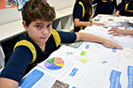 OBJETIVO ON: alunos nos preparativos para a mostra de trabalhos interdisciplinares                  