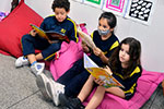 OBJETIVO ON: alunos nos preparativos para a mostra de trabalhos interdisciplinares                  